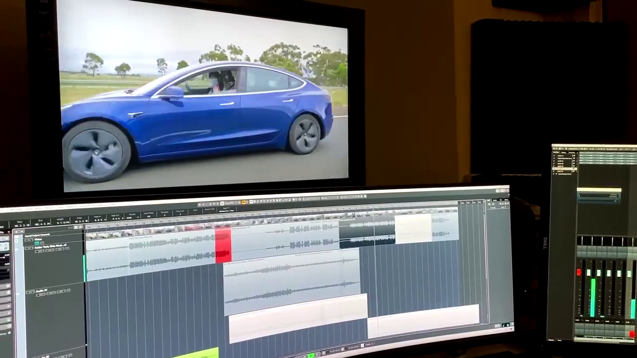 Multiple screens showing the audio editing process