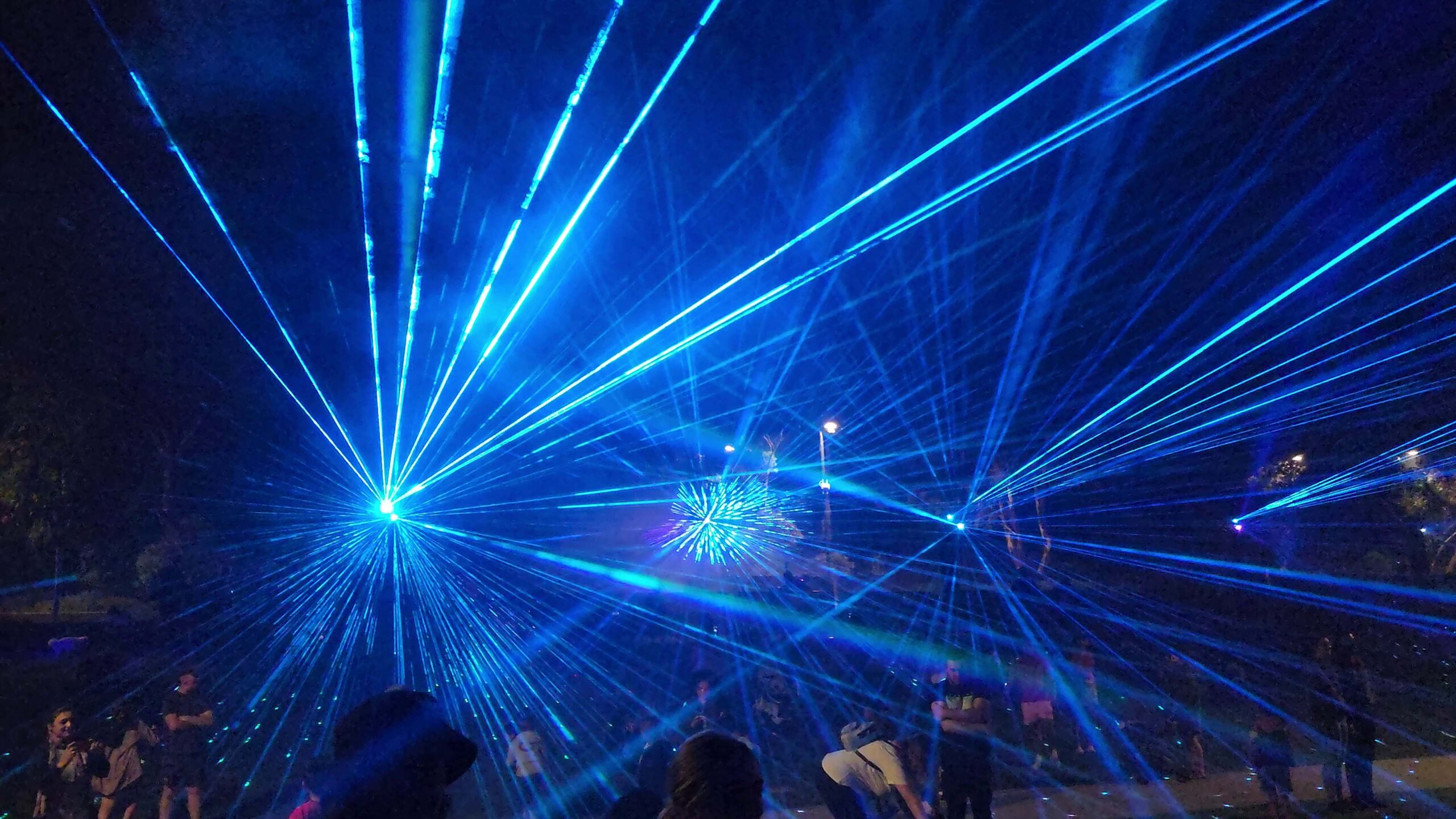 Laser light cutting through smoke at LIT Werribee