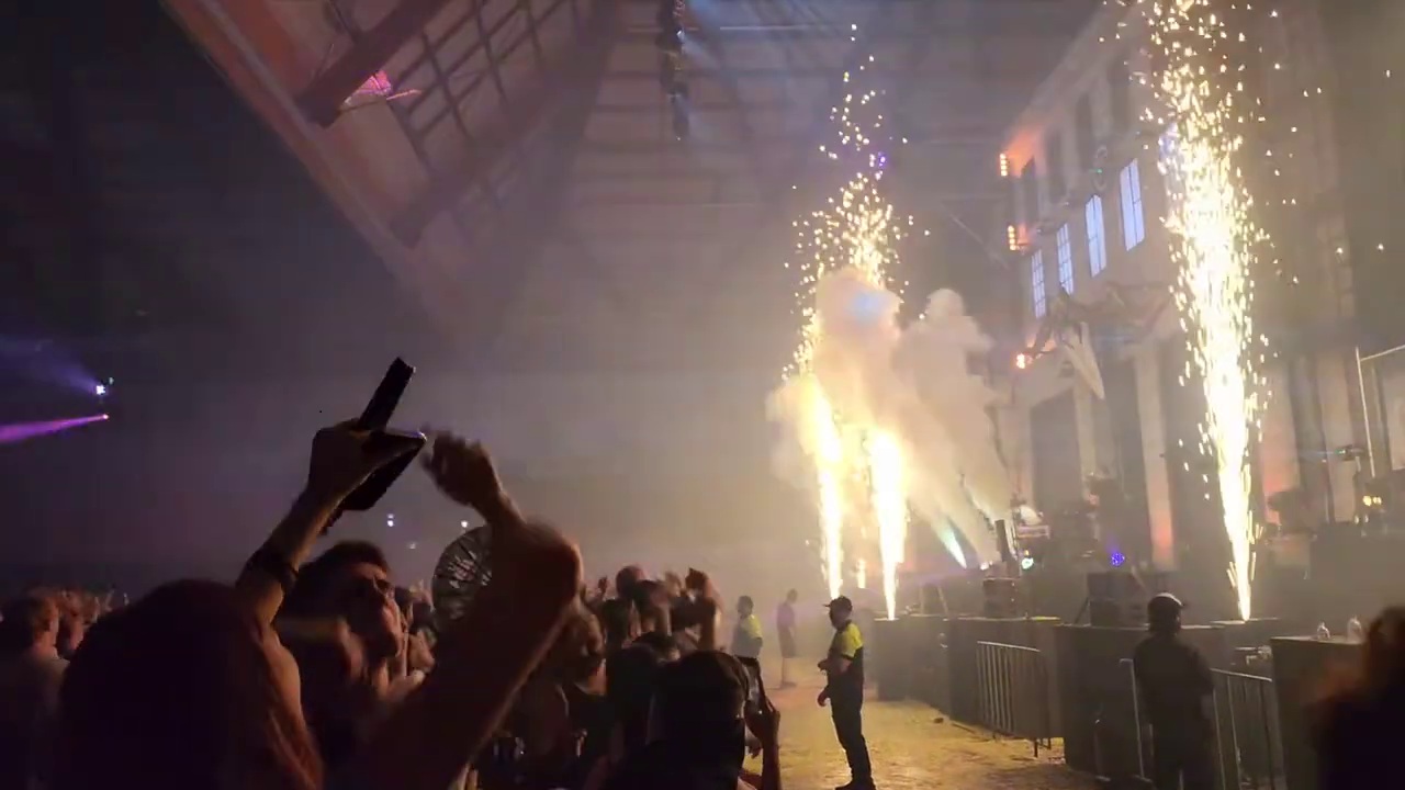 Crowd under strobe lighting