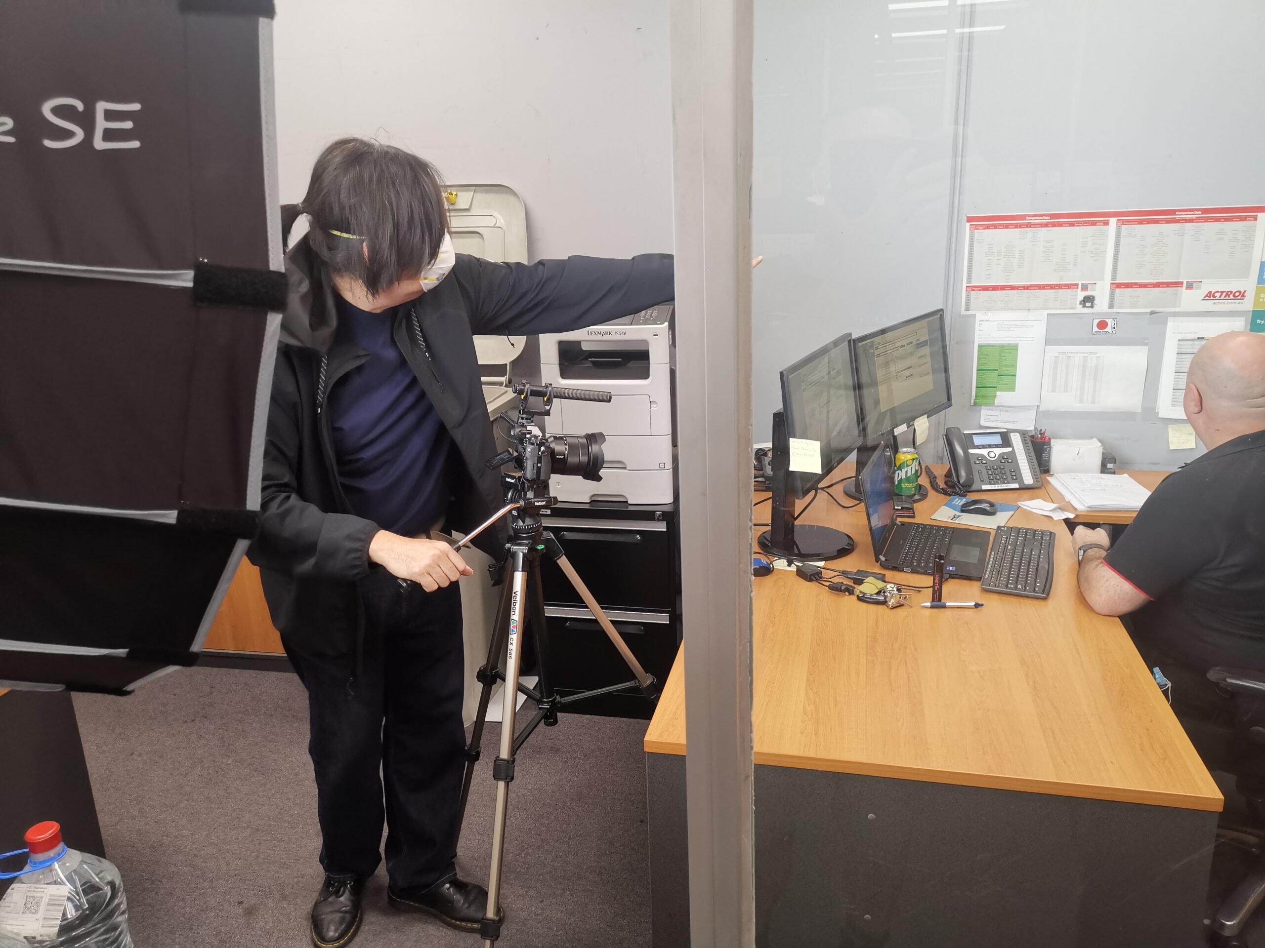 CheeWei operating the DSLR while filming Steve
