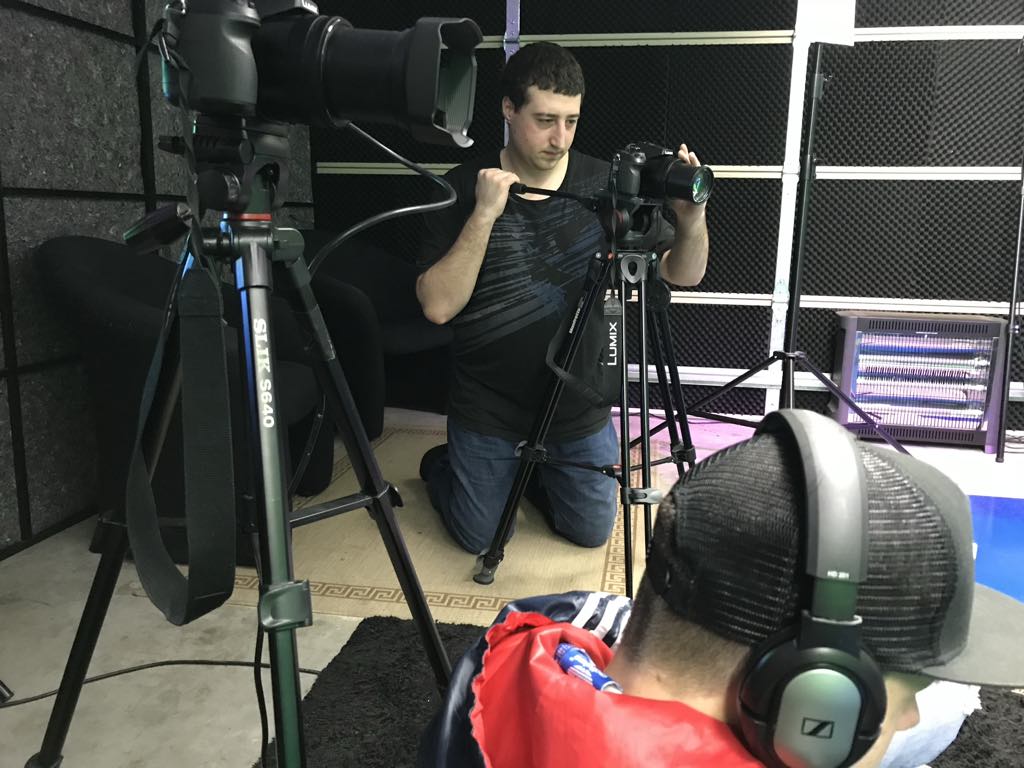 Me in the studio using a DSLR on a tripod

