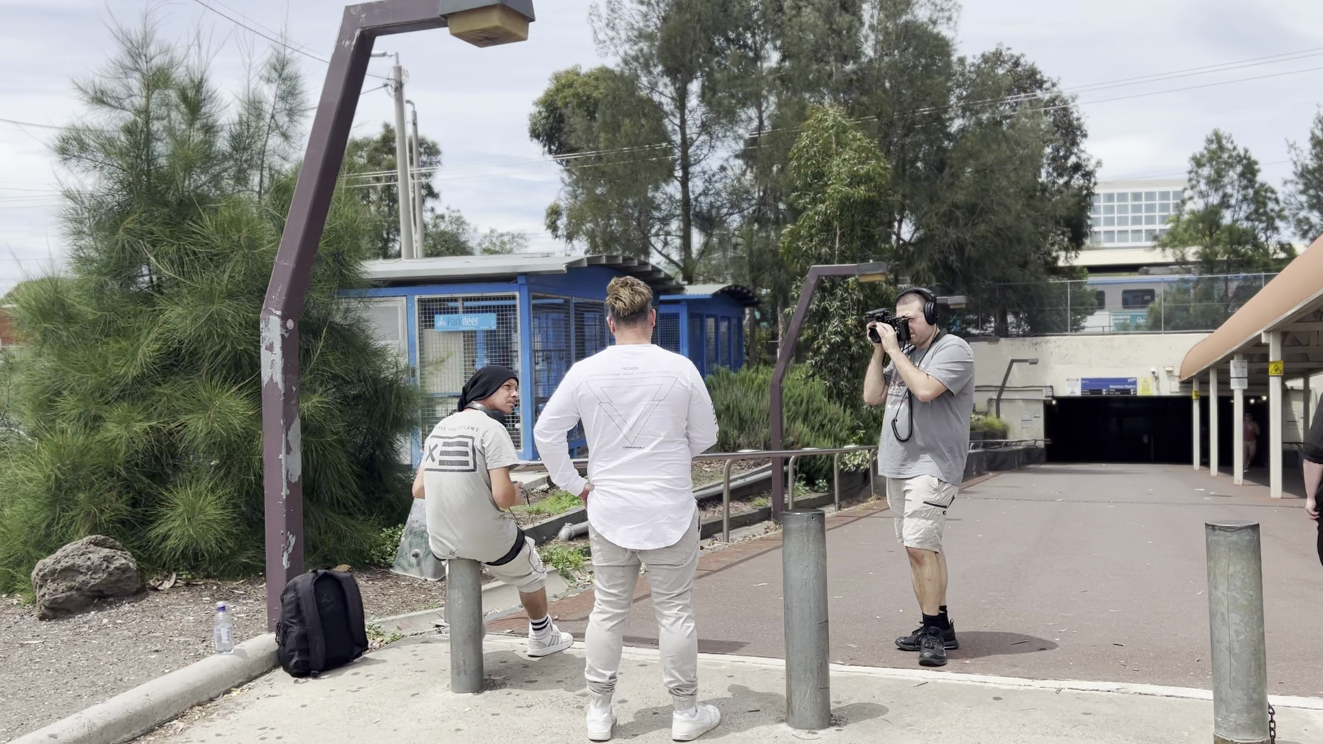 Filming Brett Hunter during a street talk video in Werribee
