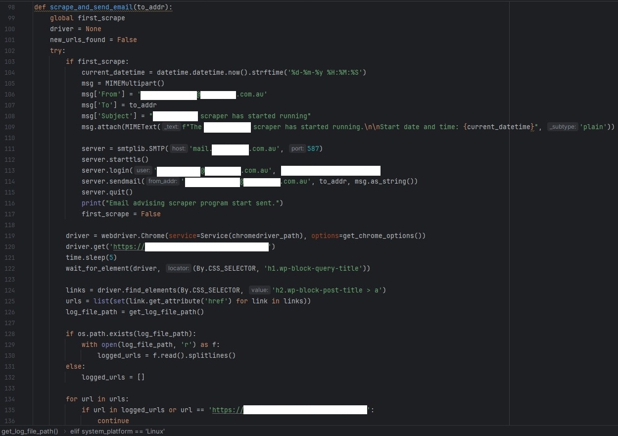 Telegram message log showing each brute force attempt